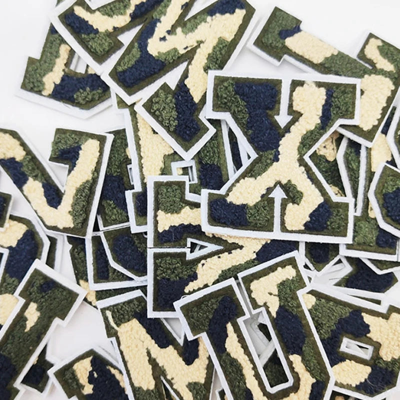 Wholesale Double Layer Chenille Greek  Letter Patches Iron on 26 Pieces Patch for Clothes