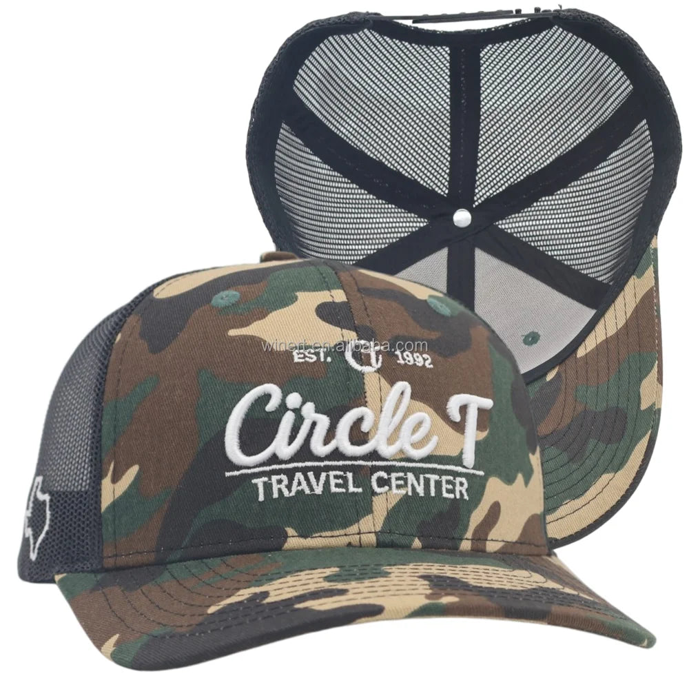 Custom Outdoor Sport Hat Summer Sunshade Breathable Mesh Baseball Cap Slightly Curved Brim Camouflage Richardson 112 Trucker Hat