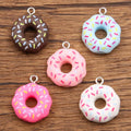 Cartoon 3D Resin Delicious Donuts Charm for Women Girl Cute Children Gifts Dangles DIY Jewelry