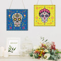 Mexican Day of the Dead Wooden Wall Sign Hanging Skulls for Home Decor Gift Wood Plaque