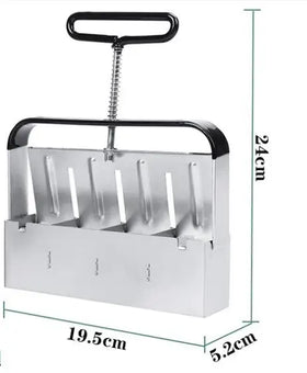 Handheld 5*5cm 4-Block Silver Soil Compactor (Soil Blocker) Aluminum Alloy Carbon Steel Rubber Handles Seedling Cultivation