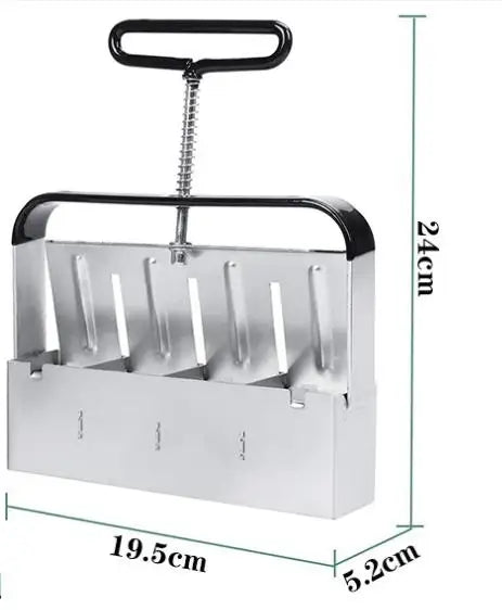 Handheld 5*5cm 4-Block Silver Soil Compactor (Soil Blocker) Aluminum Alloy Carbon Steel Rubber Handles Seedling Cultivation
