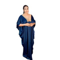 Best Amunyelia African Woman Kanga Clothing V-neck Rhinestones Smooth Rayon Fabric Women Party Dresses