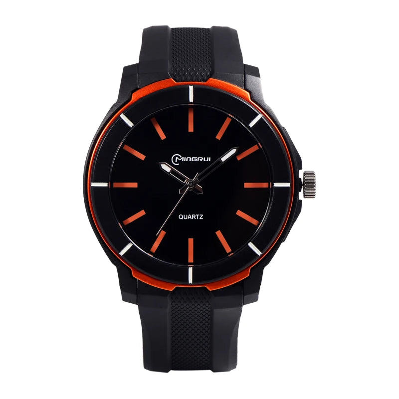 MINGRUI 8835G Men's Quartz Fashion Business Watch Acrylic Band Pointer Dial Water Resistant