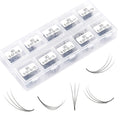 EMEDA 3D 10D Pointy Base Loose Promade Fans Flat Long stem Pro Made Fan Eyelash Tray Cashmere Narrow Promade Lash Extension Fans