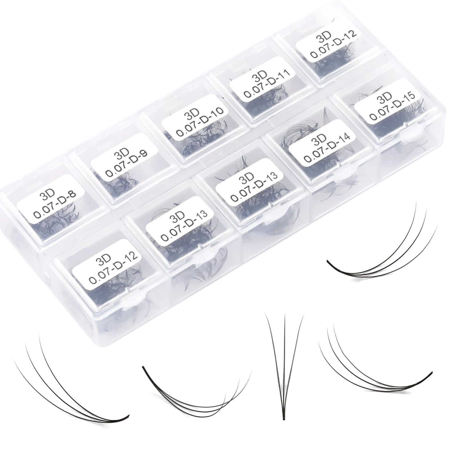 EMEDA 3D 10D Pointy Base Loose Promade Fans Flat Long stem Pro Made Fan Eyelash Tray Cashmere Narrow Promade Lash Extension Fans