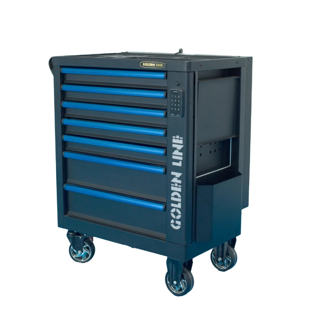 High Capacity 7-Drawer Rolling Tool Cabinet Iron Storage Box with Powder Coating Finish Customizable OEM for Garage Warehouse