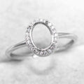 Sterling Silver 5*7/6*8/7*9/7*10/8*10mm Semi Mount Ring Empty Frame Blank Setting S925 Base Without Center Stone for DIY Inlay