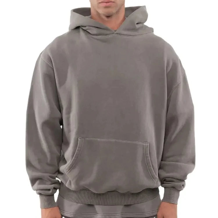 500GSM 600GSM Unisex Oversized Thick Heavyweight Cotton Cropped Boxy Blank Hoodie No Strings