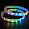 Wholesale Stocked ABS rainbow Colorful Rechargeable Glow Light up Led Pet Dog Collar