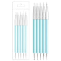 5pcs/set Flat Silicone Nail Art Brush Double-Headed Dot Flower Dotting Pen for Engraving Embossing Marbleizing Painting