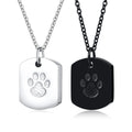 New Design Stainless Steel Dog Paw Print Memorial Ash Necklace Open Keepsake Cremation Urn Necklace for Ashes