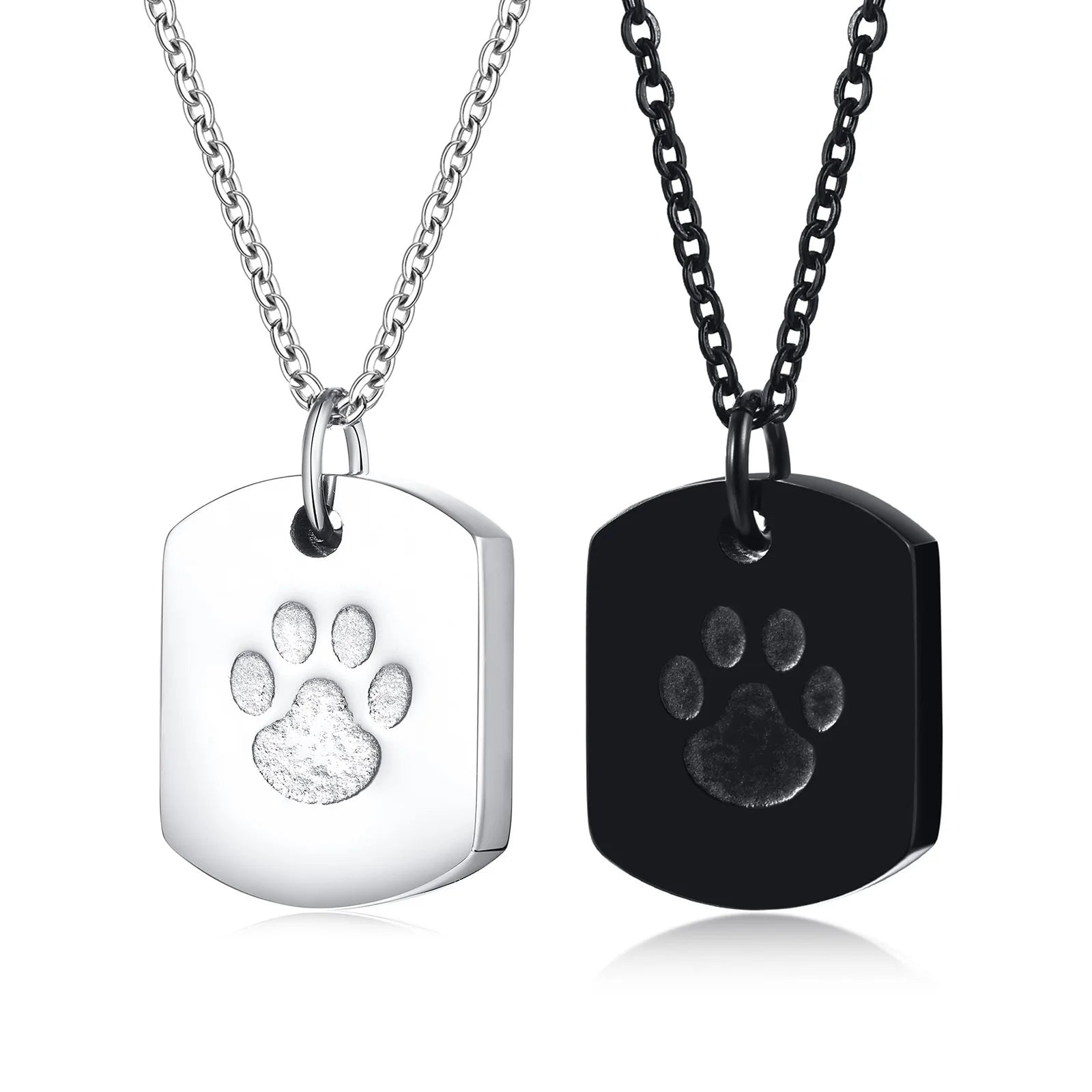 New Design Stainless Steel Dog Paw Print Memorial Ash Necklace Open Keepsake Cremation Urn Necklace for Ashes