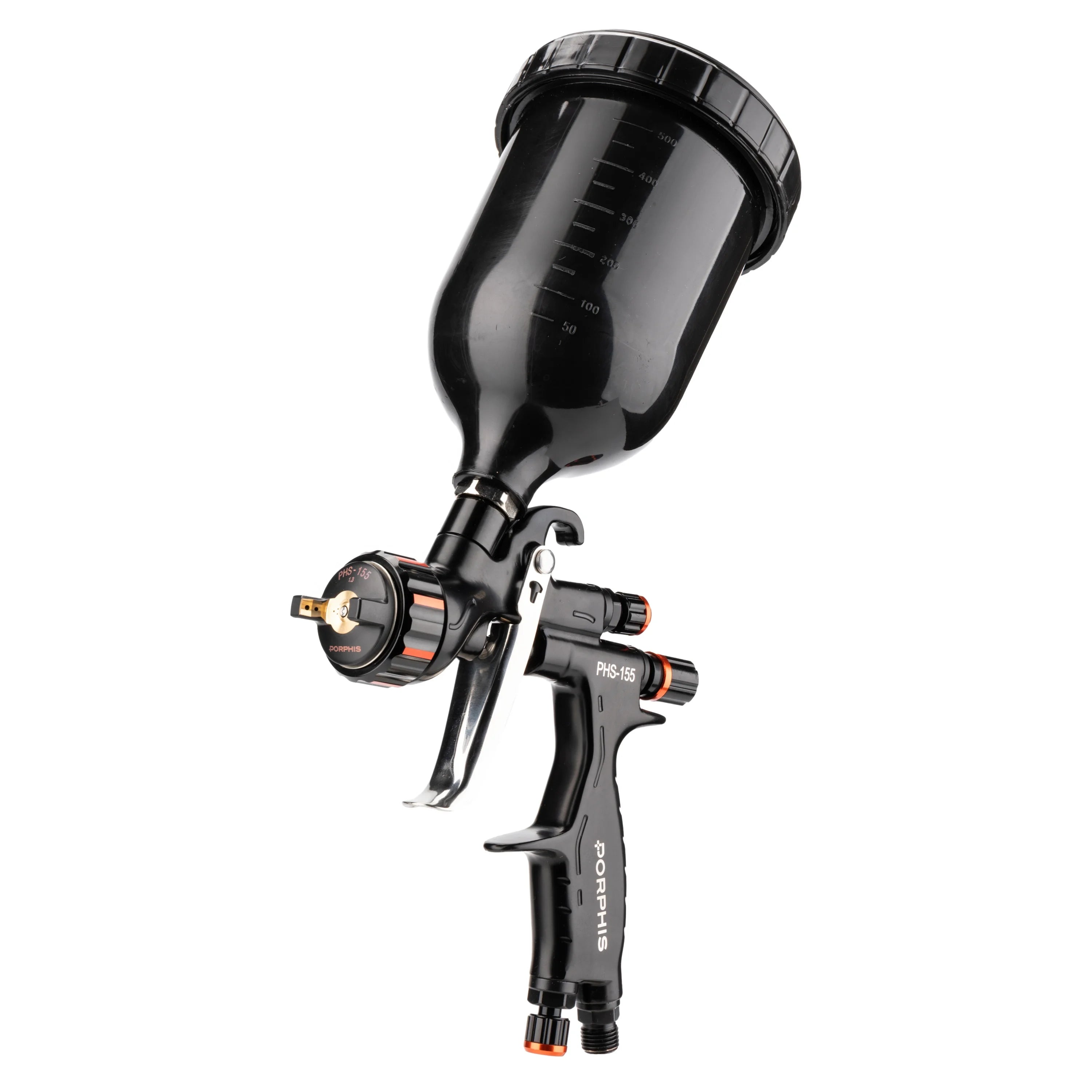 PORPHIS PHS-155 600ml Black Pot Auto Painting Sprayer Professional Automotive Refinishing Pneumatic Tools Car Paint Spray Gun