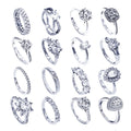 Factory Direct Sale Fine Jewelry Ringswhite Gold Plated S925 Silver Ladies Wedding Diamond Moissanite Eternity Ring for Girls