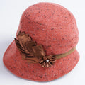 Autumn Winter New Ladies Wool Fedoras Hat Elegant Warm Soft Panama Flower Women Basin Fedora Hats Female Adult Church Caps H6742