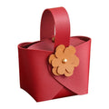 Luxury Birthday Wedding Leather Gift Candy Bag Portable Sweet Candy Box With Handle