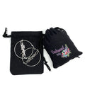 Black Cotton Bag Printed Custom Logo Drawstring Jewelry Bags Eco Friendly Cotton Pouch Packing Recycle Factory Price