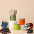 Wholesale 73*73mm Tin Box Round Hand Tear Food Grade Metal Logo Printed Can Packaging for Tea Addy Tin Coffee Cookies Matcha