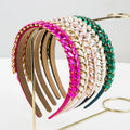 Korean Version of the Internet Red with Glass Diamond Leaf Headband Trend Fashion Temperament Simple Hair Accessories in Stock
