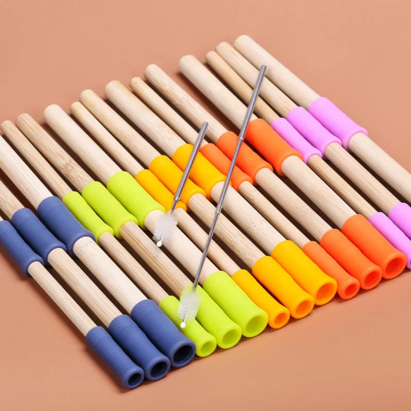 Wholesale Portable Pocket Foldable Bamboo Straws Reusable
