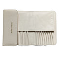 Yaowei Custom Fashion PU Leather Letter Pattern Foldable Cosmetic Bag with Zipper Hasp Closure for Travel Makeup Brush Organizer