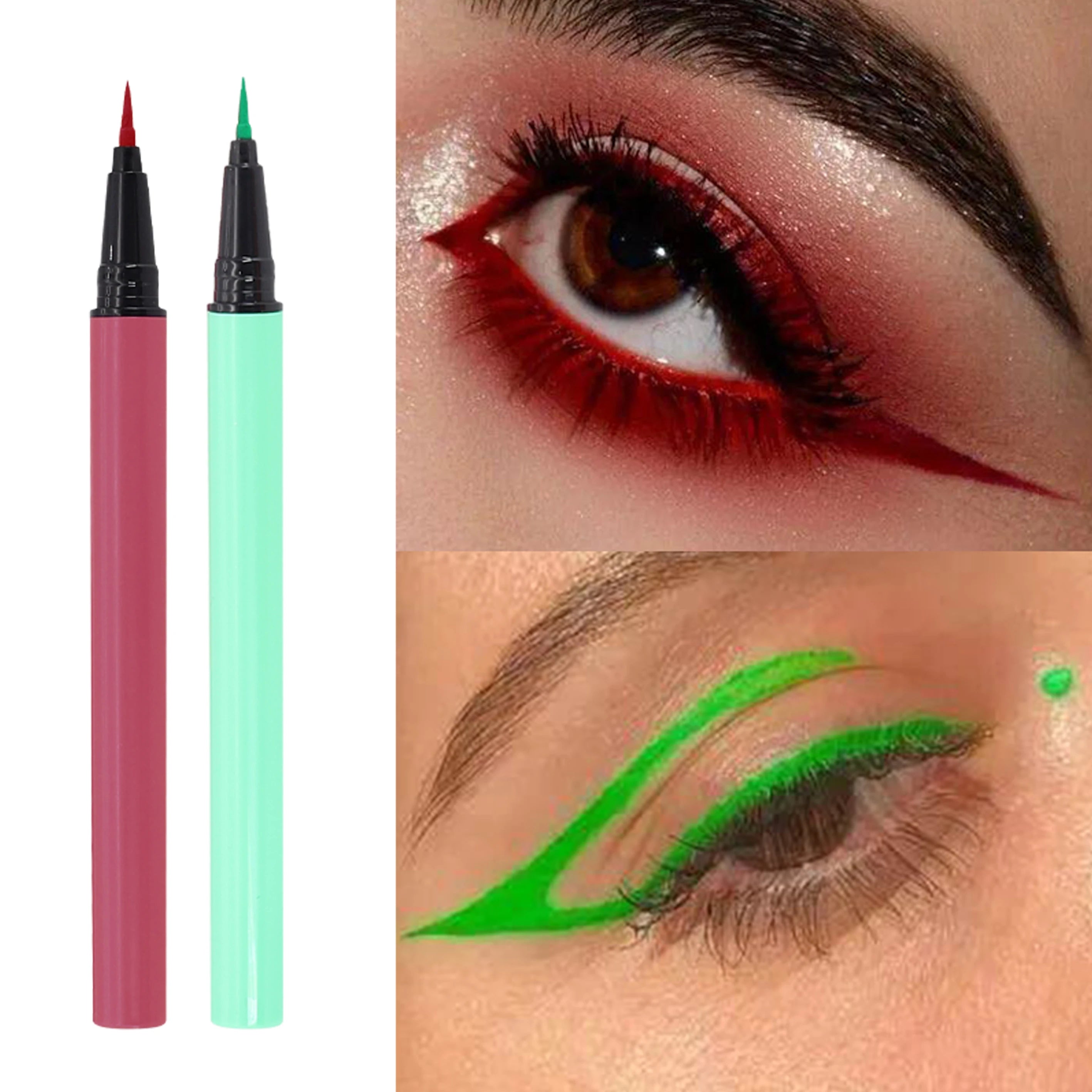 New Long-lasting Waterproof 3D Mink Eyeliner Glue Pen Colorful Liquid Mineral Eyeliner for Eye Makeup