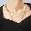 Stainless Steel Snake Chain Necklace for Women Minimalist Gold Color Choker Neck Chains 18k Real Gold Plated Jewelry Gifts