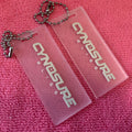 Cream logo Color Embossed Transparent Label Rubber Swing Tagluxury Brand Swimsuits clear Silicone Rubber Hangtag