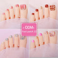 Customized Cute Acrylic Colorful Square Full Cover Abstract Design Foil Stickers Toe Nail Wraps Strips