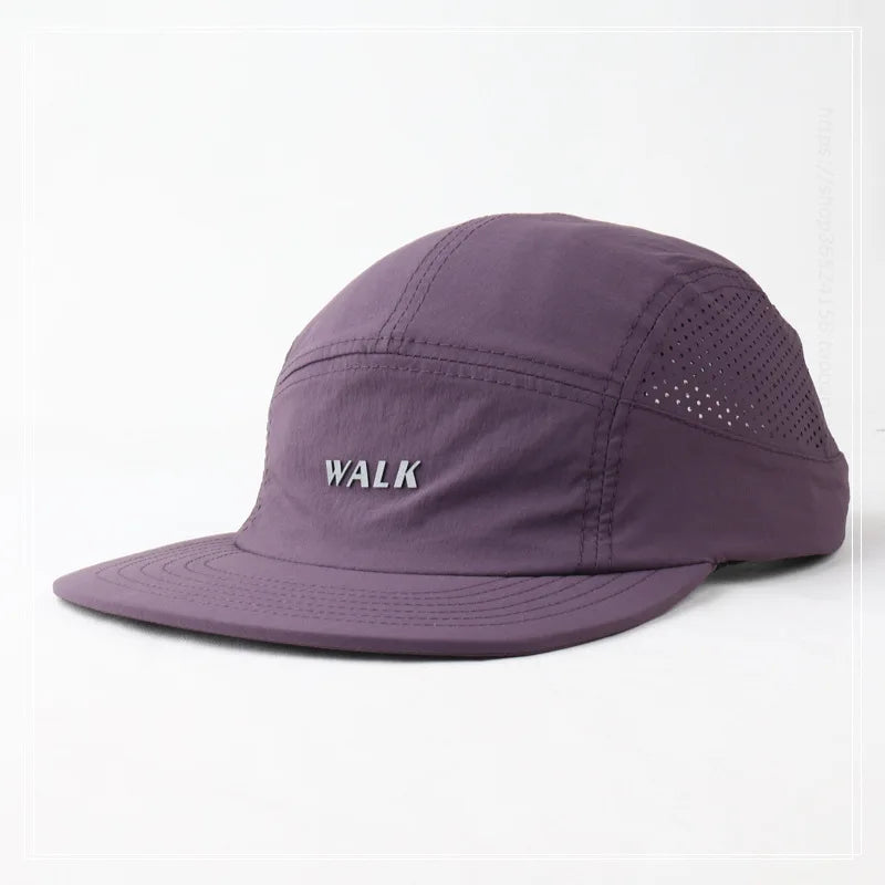 Wholesale Custom Logo 6-Panel Waterproof Sport Running Hat Soft Lightweight Flexible Nylon Mesh Duckbill Trail Camp Fishing