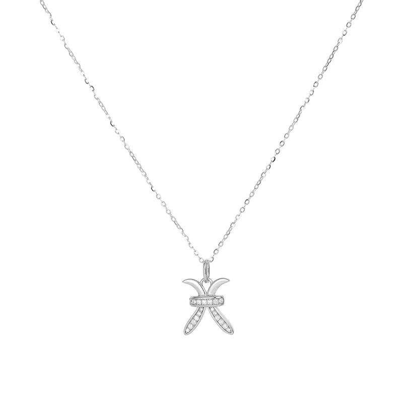 New Design White Gold Plated 12 Zodiac Pendant Necklace 925 Jewelry Little Girls for Christmas Gift