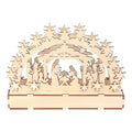 Tailai Wooden Nativity Scene with Star Arch Laser-Cut Christmas Religious Decor Freestanding Holiday Tabletop Decoration & Gift