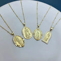 NZ1304 Gold Plated Micro Pave CZ Gold Satellite Ball Chain Necklace Blessed Mother Virgin Mary Saint Women's Jewelry  for Gifts
