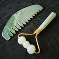 Diy Miss Beauty New Arrivals Private Label Genuine Facial Anti-aging Xiuyan Jade Roller for Face with Jade Comb Skin Care Set
