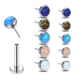 Custom G23 Titanium Body Jewelry Set Threadless Bezel Colorful Opal Basic Tops for Wedding Party Gift Made ASTM F136 Piercing