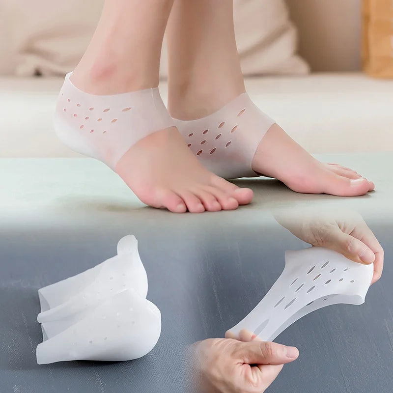 Wholesale Moisturizing Gel Heel Silicone Foot Care Socks Height Increasing Invisible Socks With Silicon Pad