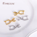18K Gold Plated Irregular Shape Pinch Bail Earring Findings Earrings Locks Fastener Accessory for DIY Crystal Pearls Making