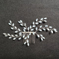 SLBRIDAL Vintage Alloy Opal Crystal Rhinestone Flower Bridal Hair Comb Wedding Headdress Hair Accessories Women Jewelry