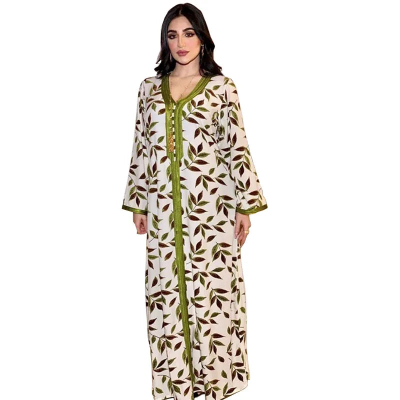 Abaya New Designs Middle East Women's Clothing Turkey Abaya Muslim Printing Long Dress Abaya Dubai Muslim Women Arabian Dress