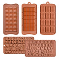 Non-stick Easy to Demoulding Numbers Letter Symbols Unique Chocolate bar Silicone Mold Sets