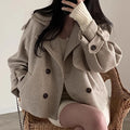 Boutique Wholesale 2026 Autumn French Retro Double Breasted Pocket Loose and Versatile Woolen Short Women's Jacket