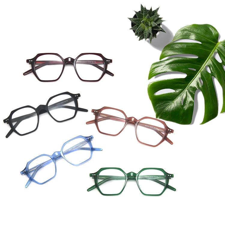 Wholesale Fashionable Stainless Steel Eyewear Frame Acetate Optical Glasses Mix Colors Random Delivery Clearance Stock Case