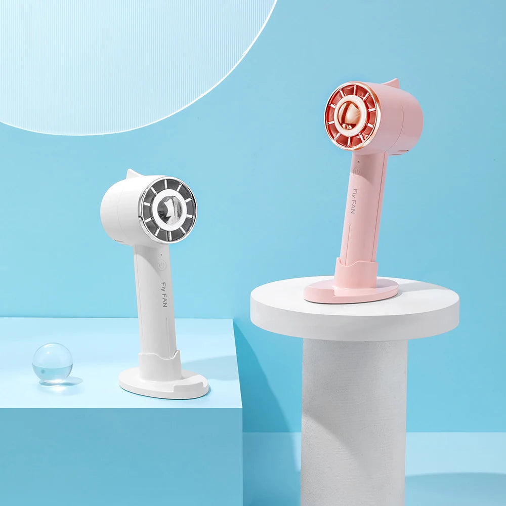 Creative New Design Turbine Handheld Fan USB Mini Rechargeable Fans With 1200mAh Battery Portable Student Office Air Cooling Fan