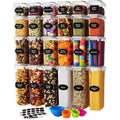 24 Piece Pack Plastic Airtight Dry Pasta Kitchen Organizer Pantry Organization Set Air Tight Food Storage Containers With Lids
