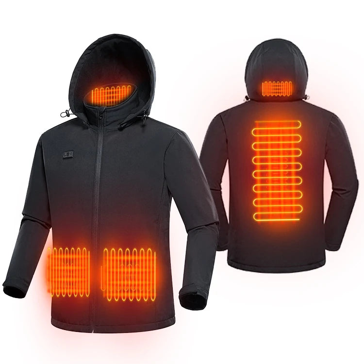 Custom Electric Jacket With Detachable Hood and Battery Pack Outdoor Winter Jacket Men Soft Shell Heated Jacket