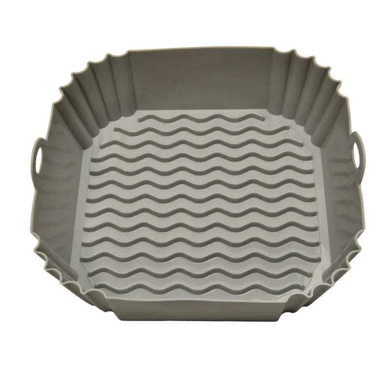 Saffron Square 8 Inch Reusable Silicone Air Fryer Liner Pots Factory Price Baking Dishes & Pans