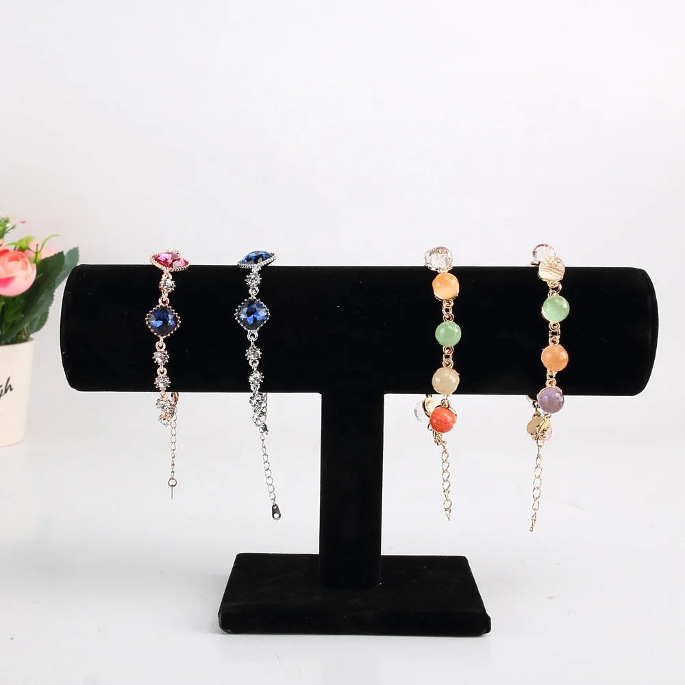 Factory Price Special Offer PVC Modern Single Tier Non-Folding Jewelry Rack Standing Type Display Stand Flexible Design Jewelry