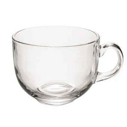 Large 450ml Capacity Cereal Glass Mug Premium Glass Drinkware