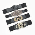 Fashion Leisure Body PU Leather Skinny Stretch Retro Dresses Vintage Elastic Wide Women's Waist Belt for Women Waist